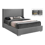 Royce Linen Textured King Bed (3 Boxes) in Grey