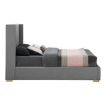 Royce Linen Textured King Bed (3 Boxes) in Grey