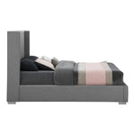 Royce Linen Textured King Bed (3 Boxes) in Grey