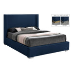 Royce Linen Textured King Bed (3 Boxes) in Navy