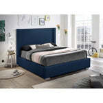 Royce Linen Textured King Bed (3 Boxes) in Navy