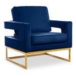 Noah Velvet Upholstered Accent Chair (511-) in Navy