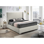 Royce Linen Textured Queen Bed (3 Boxes) in Beige