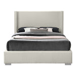Royce Linen Textured Queen Bed (3 Boxes) in Beige