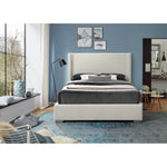 Royce Linen Textured Queen Bed (3 Boxes) in Beige