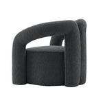 Darian Boucle Lounge Chair in Black