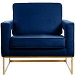 Noah Velvet Upholstered Accent Chair (511-) in Navy