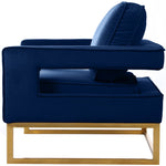 Noah Velvet Upholstered Accent Chair (511-) in Navy