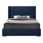 Royce Linen Textured Queen Bed (3 Boxes) in Navy