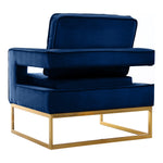 Noah Velvet Upholstered Accent Chair (511-) in Navy