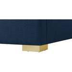 Royce Linen Textured Queen Bed (3 Boxes) in Navy