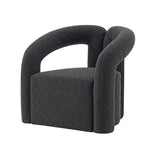Darian Boucle Lounge Chair in Black