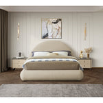 Rudy Teddy Fabric Upholstered King Bed in Beige