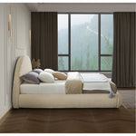 Rudy Teddy Fabric Upholstered King Bed in Beige