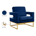 Noah Velvet Upholstered Accent Chair (511-) in Navy