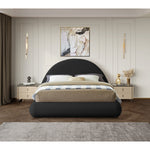 Rudy Teddy Fabric Upholstered King Bed in Black