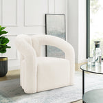 Darian Boucle Lounge Chair in White