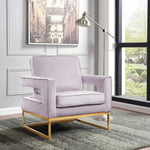 Noah Velvet Upholstered Accent Chair (511-) in Pink