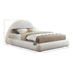 Rudy Teddy Fabric Upholstered King Bed in Cream