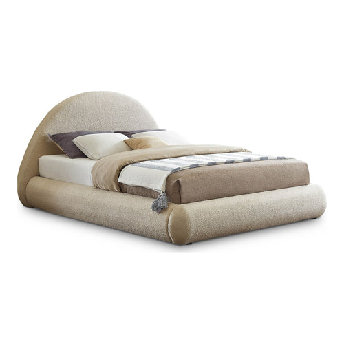 Rudy Teddy Fabric Upholstered Queen Bed in Beige