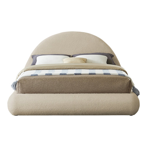 Rudy Teddy Fabric Upholstered Queen Bed in Beige