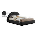 Rudy Teddy Fabric Upholstered Queen Bed in Black