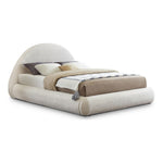 Rudy Teddy Fabric Upholstered Queen Bed in Cream