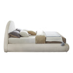 Rudy Teddy Fabric Upholstered Queen Bed in Cream