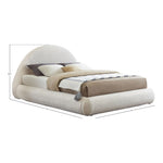 Rudy Teddy Fabric Upholstered Queen Bed in Cream