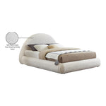 Rudy Teddy Fabric Upholstered Queen Bed in Cream