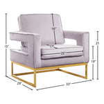 Noah Velvet Upholstered Accent Chair (511-) in Pink