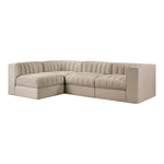 Rummi Velvet Performance Fabric Upholstered 4pc. Modular Sectional in Beige