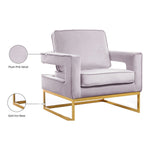 Noah Velvet Upholstered Accent Chair (511-) in Pink