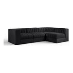 Rummi Velvet Performance Fabric Upholstered 4pc. Modular Sectional in Black