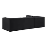 Rummi Velvet Performance Fabric Upholstered 4pc. Modular Sectional in Black