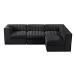 Rummi Velvet Performance Fabric Upholstered 4pc. Modular Sectional in Black