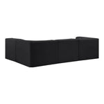 Rummi Velvet Performance Fabric Upholstered 4pc. Modular Sectional in Black