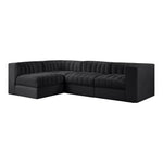 Rummi Velvet Performance Fabric Upholstered 4pc. Modular Sectional in Black