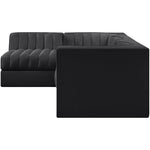 Rummi Velvet Performance Fabric Upholstered 4pc. Modular Sectional in Black