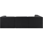 Rummi Velvet Performance Fabric Upholstered 4pc. Modular Sectional in Black