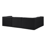 Rummi Velvet Performance Fabric Upholstered 4pc. Modular Sectional in Black