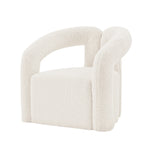 Darian Boucle Lounge Chair in White