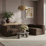 Rummi Velvet Performance Fabric Upholstered 4pc. Modular Sectional in Brown