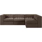 Rummi Velvet Performance Fabric Upholstered 4pc. Modular Sectional in Brown