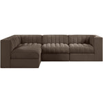 Rummi Velvet Performance Fabric Upholstered 4pc. Modular Sectional in Brown