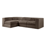 Rummi Velvet Performance Fabric Upholstered 4pc. Modular Sectional in Brown