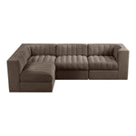 Rummi Velvet Performance Fabric Upholstered 4pc. Modular Sectional in Brown