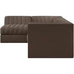 Rummi Velvet Performance Fabric Upholstered 4pc. Modular Sectional in Brown