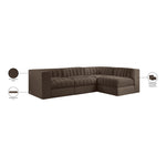 Rummi Velvet Performance Fabric Upholstered 4pc. Modular Sectional in Brown