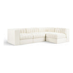 Rummi Velvet Performance Fabric Upholstered 4pc. Modular Sectional in Cream